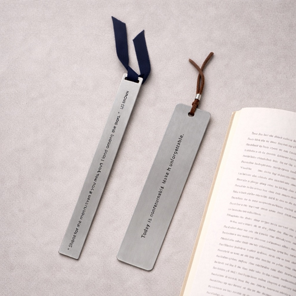 Metal Inspirational Bookmarks Set | Silver Quote Bookmarks | Book Lover Gift